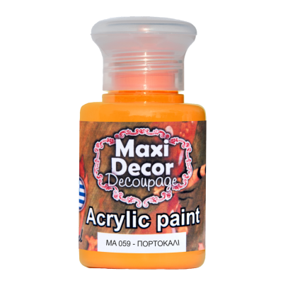 Ακρυλικό Χρώμα 60ml Maxi Decor Πορτοκαλί MA059_MA059060